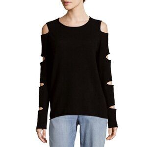 Skull Cashmere 100% cashmere black Sweater w/ arm cutouts, sz XS